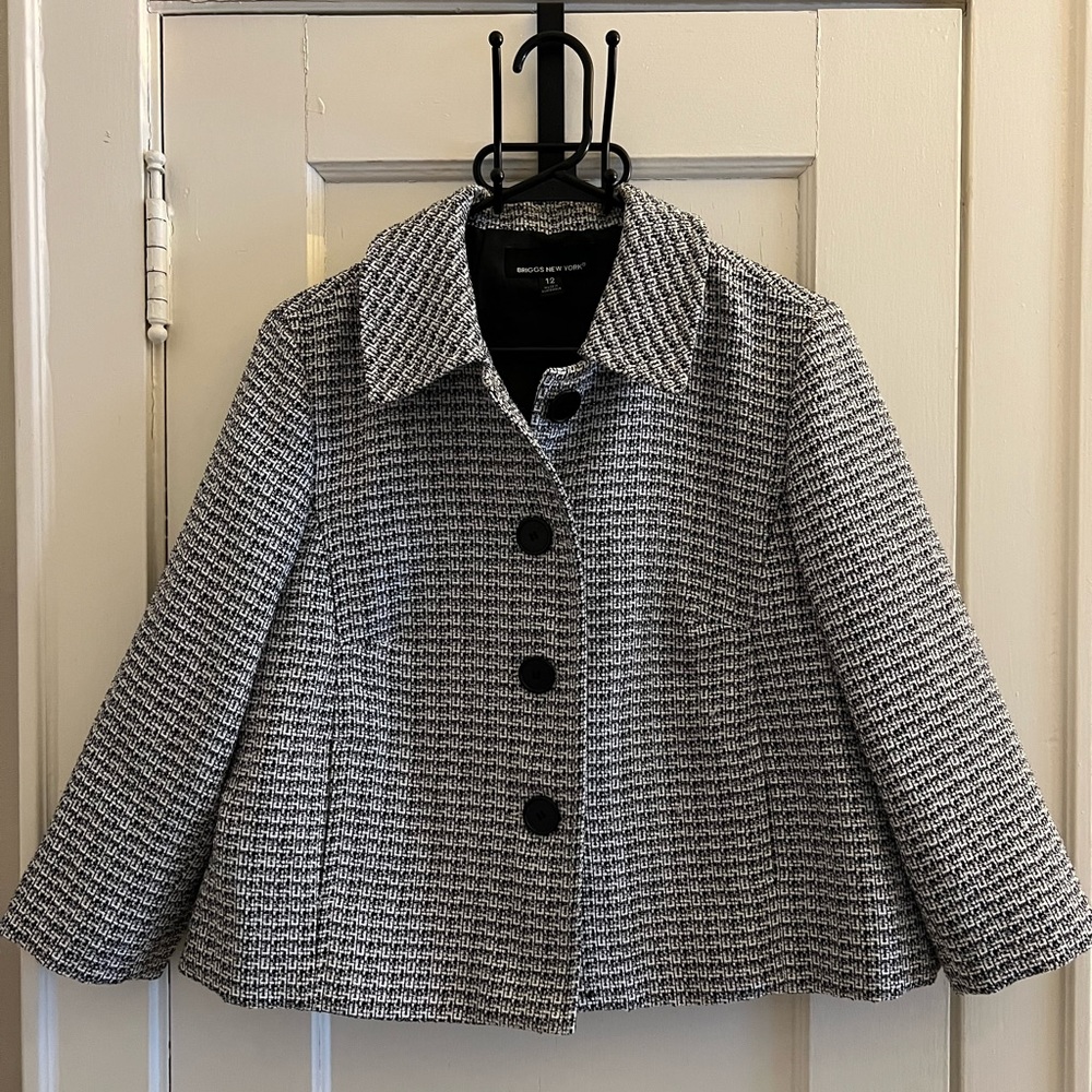 Briggs New York Black & White Blazer Size 12
